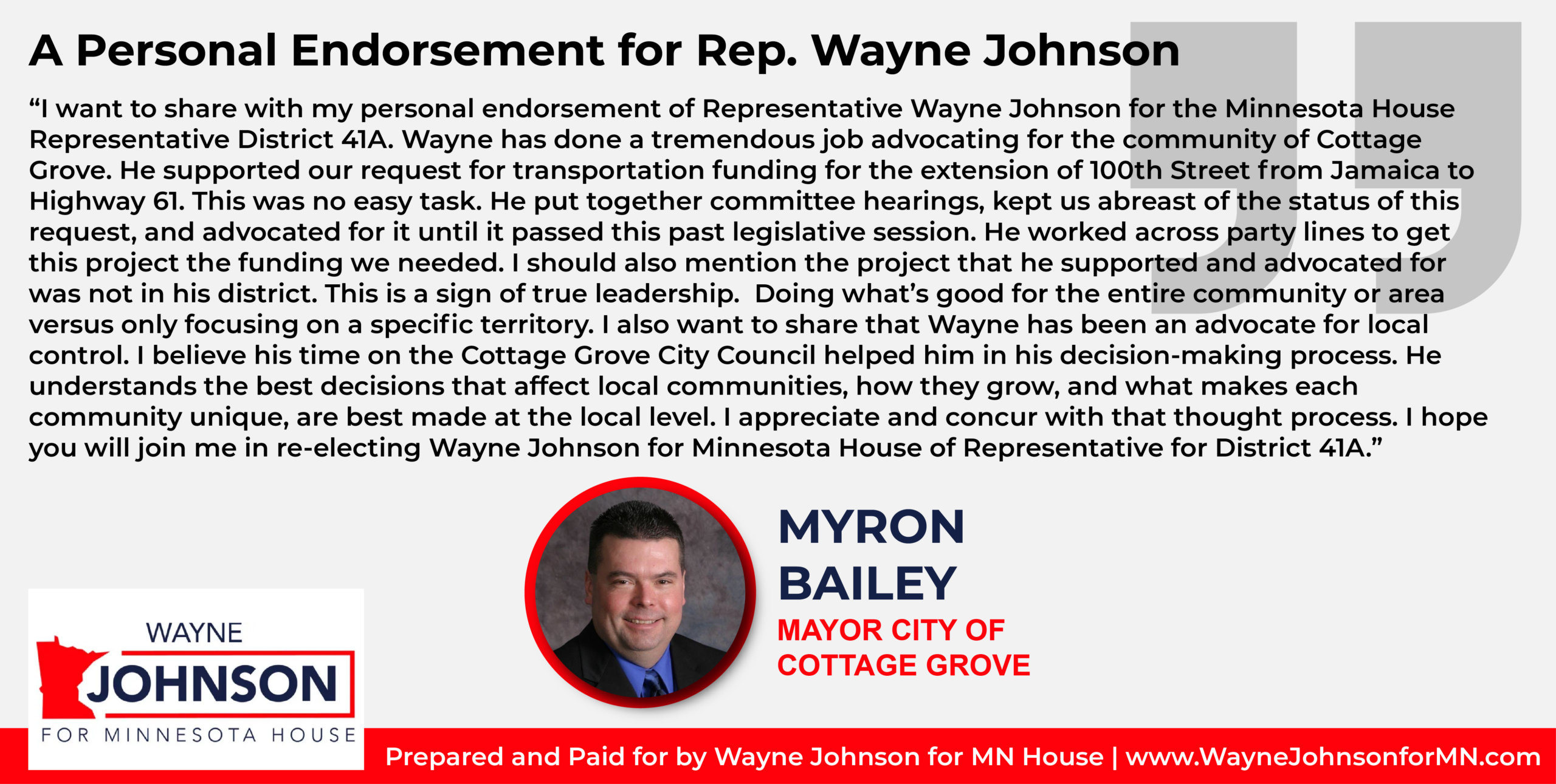 Myron Bailey Endorsement 2026